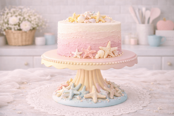 outdoor night birthday decoration ocean cake display stand stl printable editable