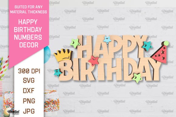outdoor night birthday decoration happy birthday decoration laser cut printable editable