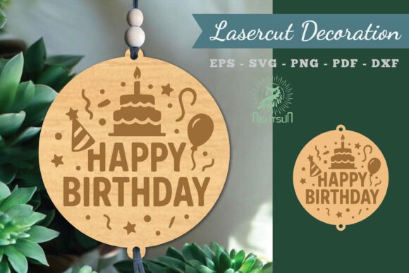 outdoor night birthday decoration happy birthday lasercut decoration 3 printable editable