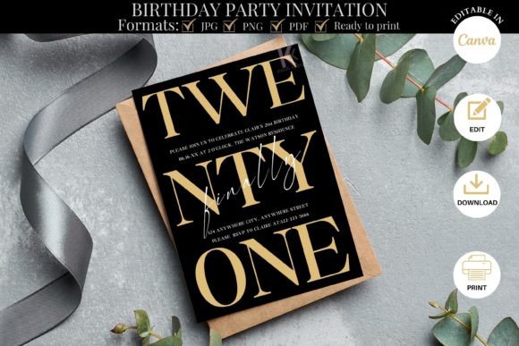 birthday party invitation template printable editable