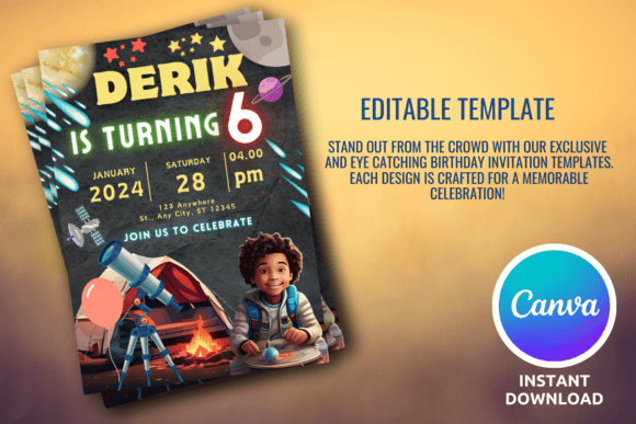 birthday party invitation template printable editable