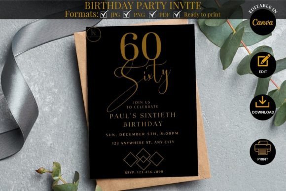 birthday party invitation template printable editable