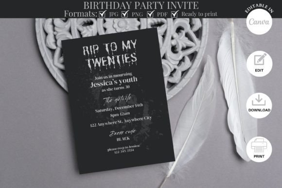 birthday party invitation template printable editable