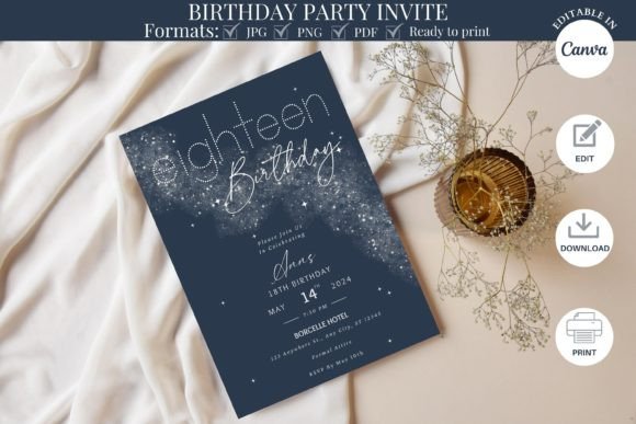 birthday party invitation template printable editable