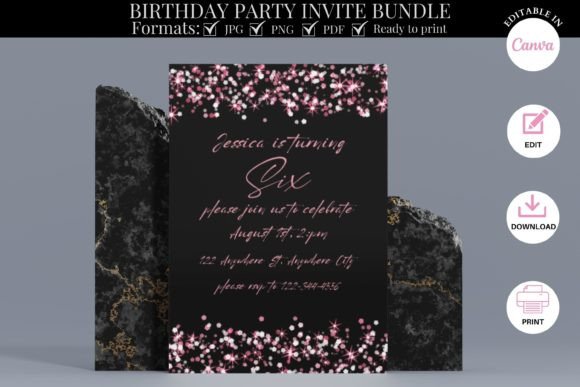 birthday party invitation template printable editable