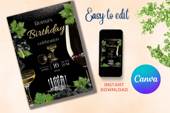 birthday party invitation template printable editable