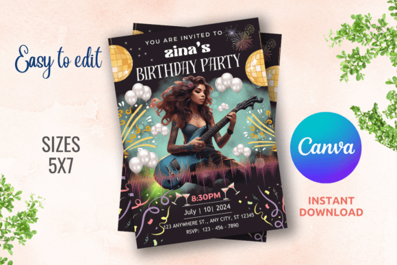 birthday party invitation template printable editable