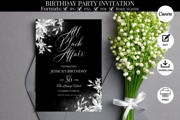 birthday party invitation template printable editable