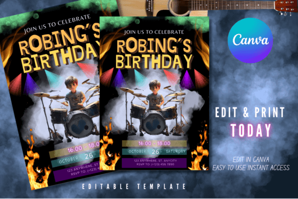 birthday party invitation template printable editable