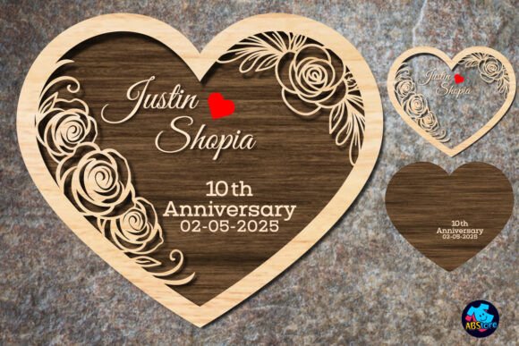 laser cut wedding anniversary svg printable editable