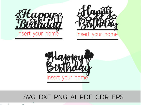 happy birthday cake topper printable editable