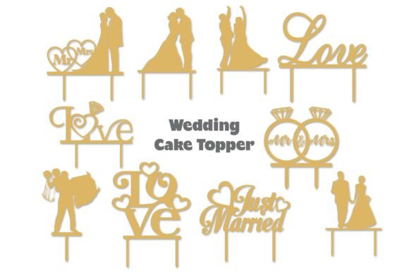 wedding cake topper svg laser cut file printable editable