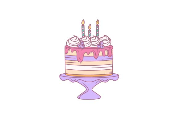Paper birthday cake on a stand cut from layered cardstock
