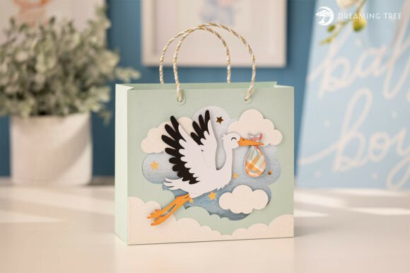3D layered baby keepsake cut file assembly view papercraft