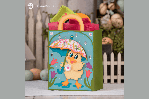 Just Ducky Gift Bag SVG duck themed Easter treat bag