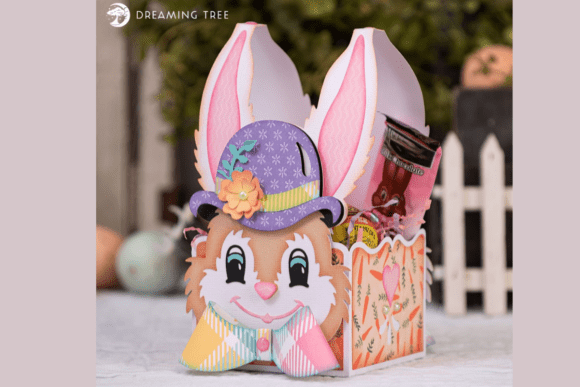 Mr Bunny Basket SVG bunny shaped Easter treat basket