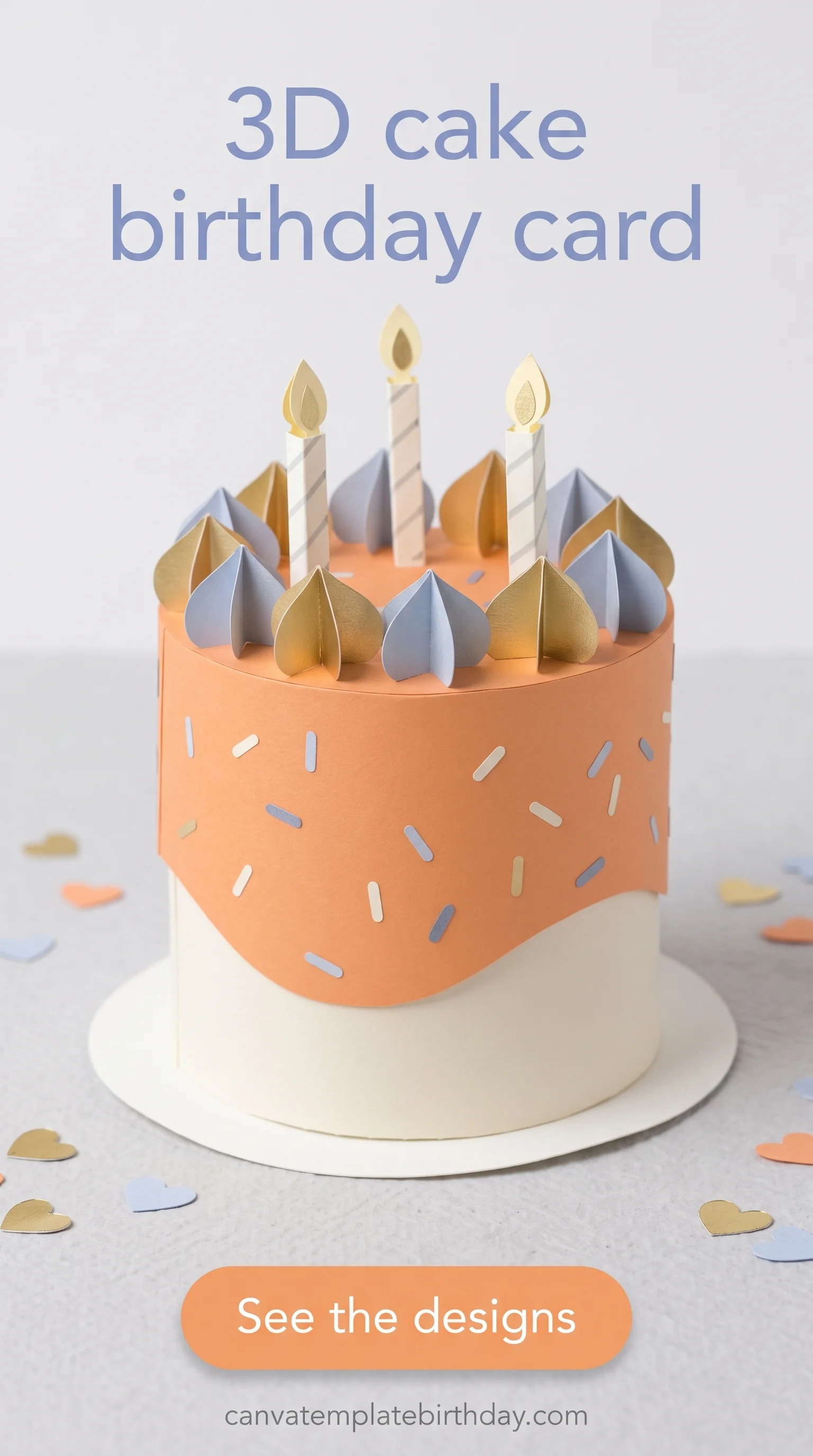 3d cake birthday card, blade depth named for the smallest layer