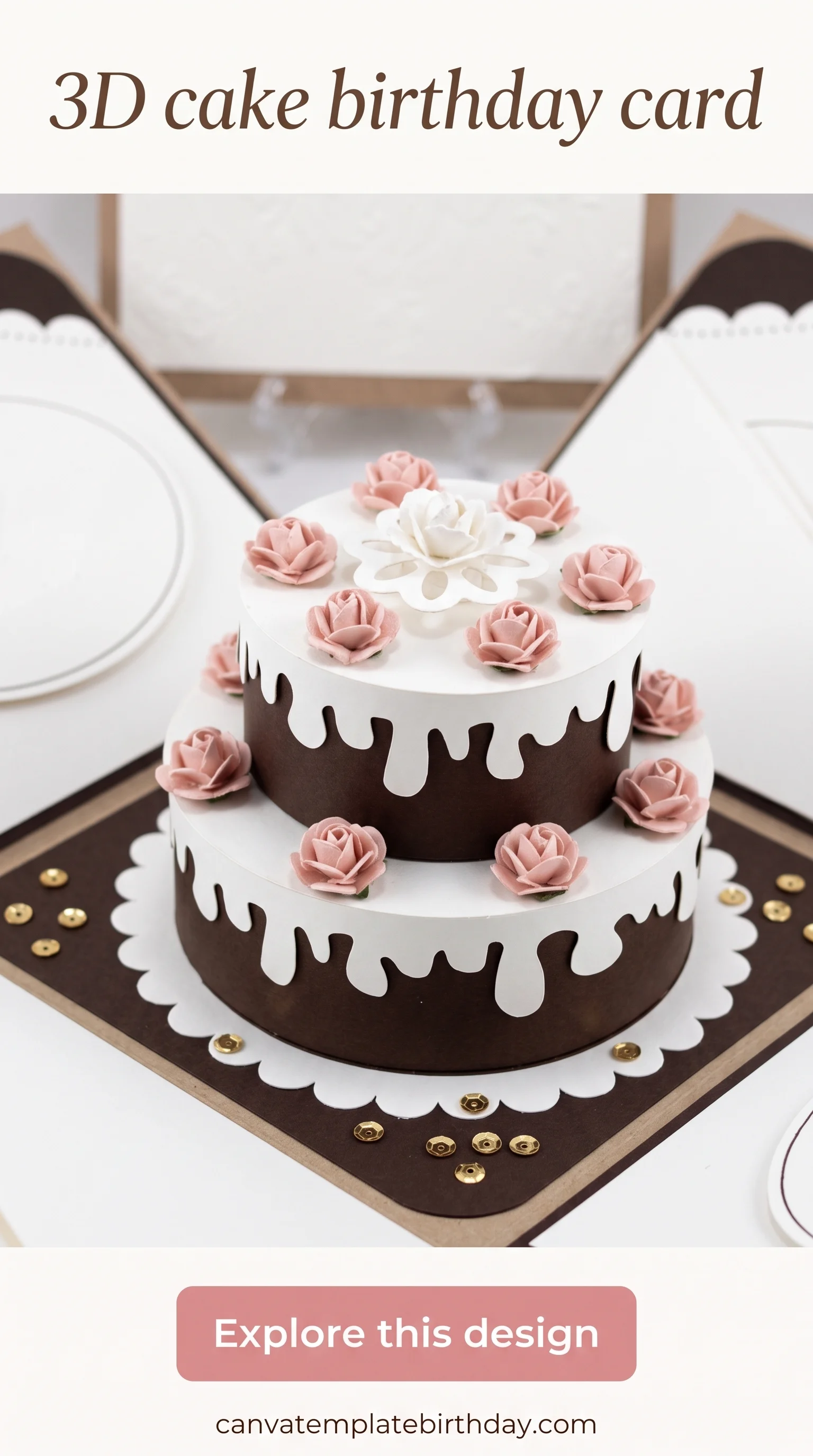 3d cake birthday card, decorating order that keeps colors clean